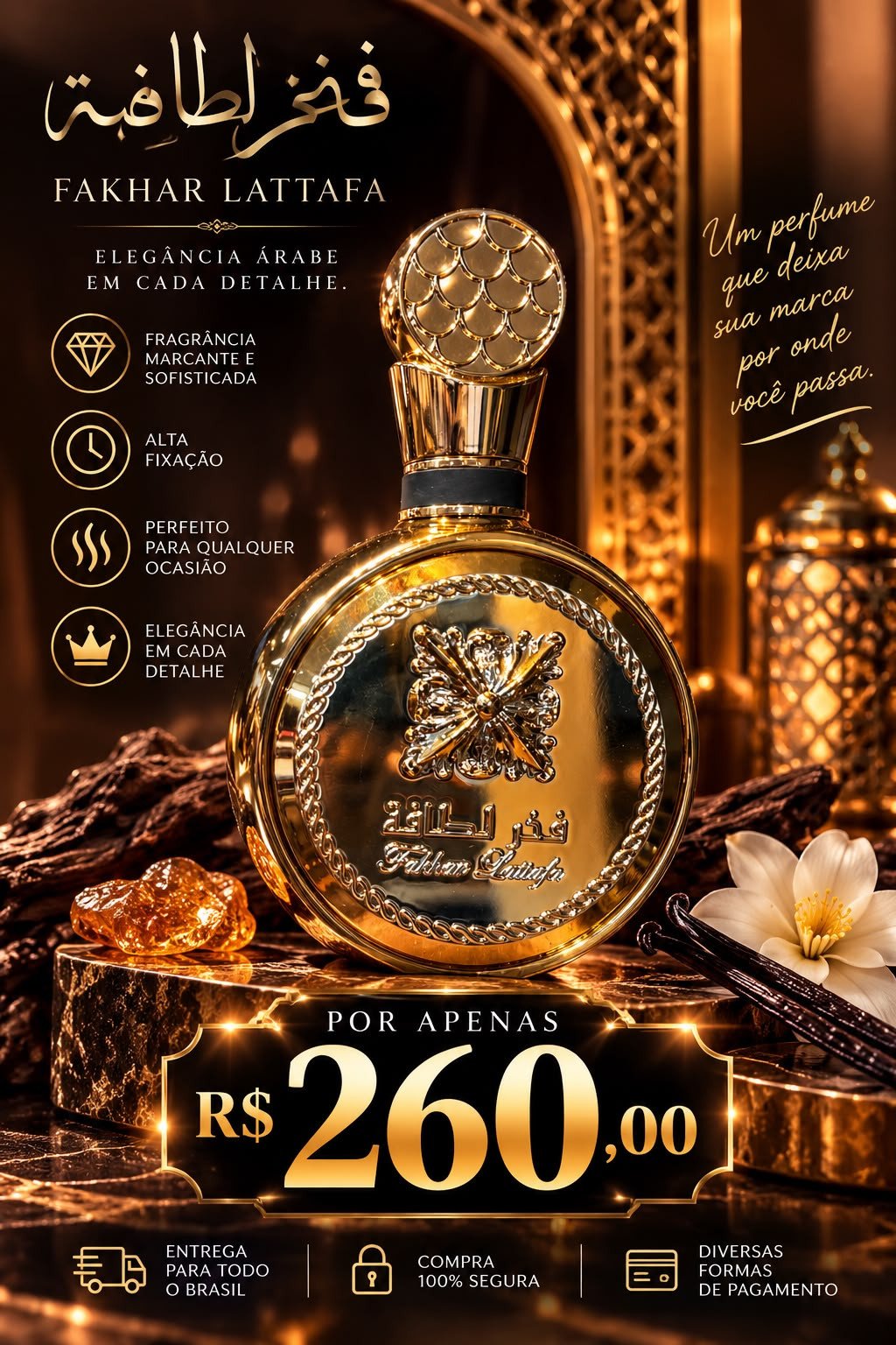 PERFUME ÁRABE FAKHAR GOLD LATTAFA 