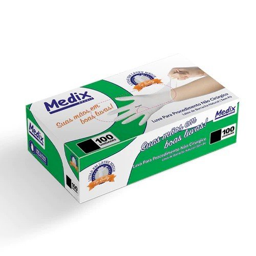 Luva latéx Medix sem pó - Cx c/ 100 Un