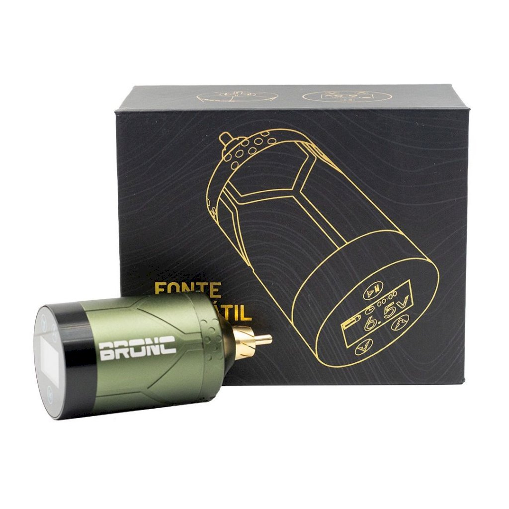 Fonte sem fio bateria portátil para tatuagem bronc