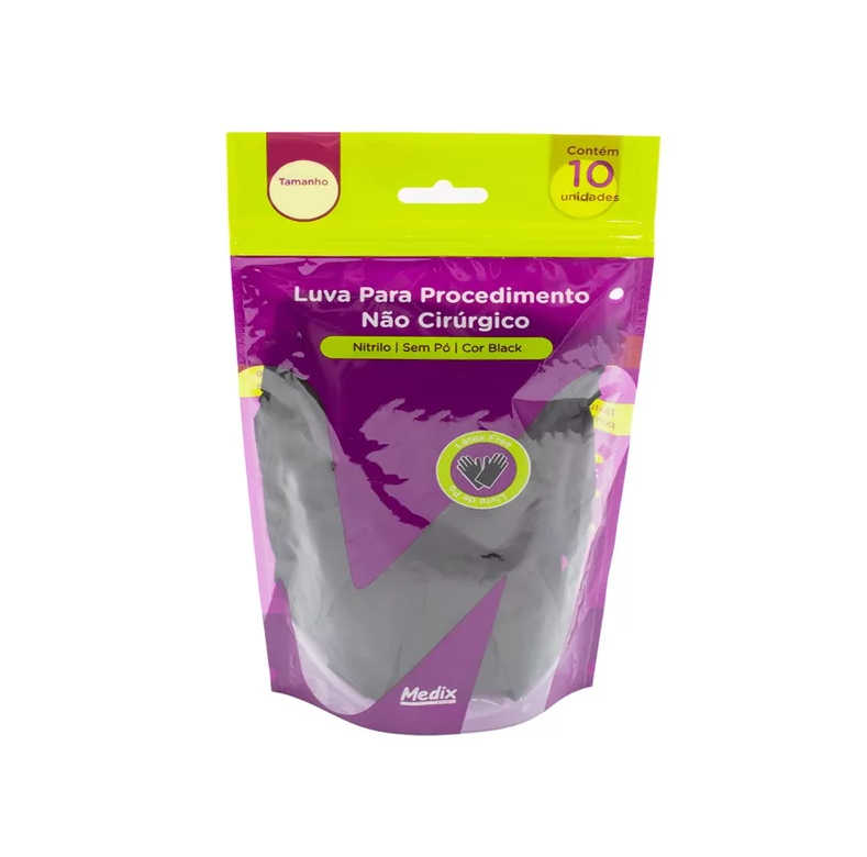 Luva Nitrilica PolyBag Medix 10un - G
