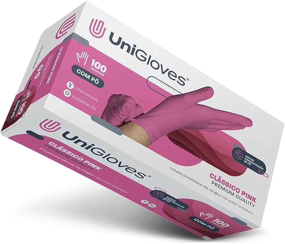 Luva latéx unigloves - pink