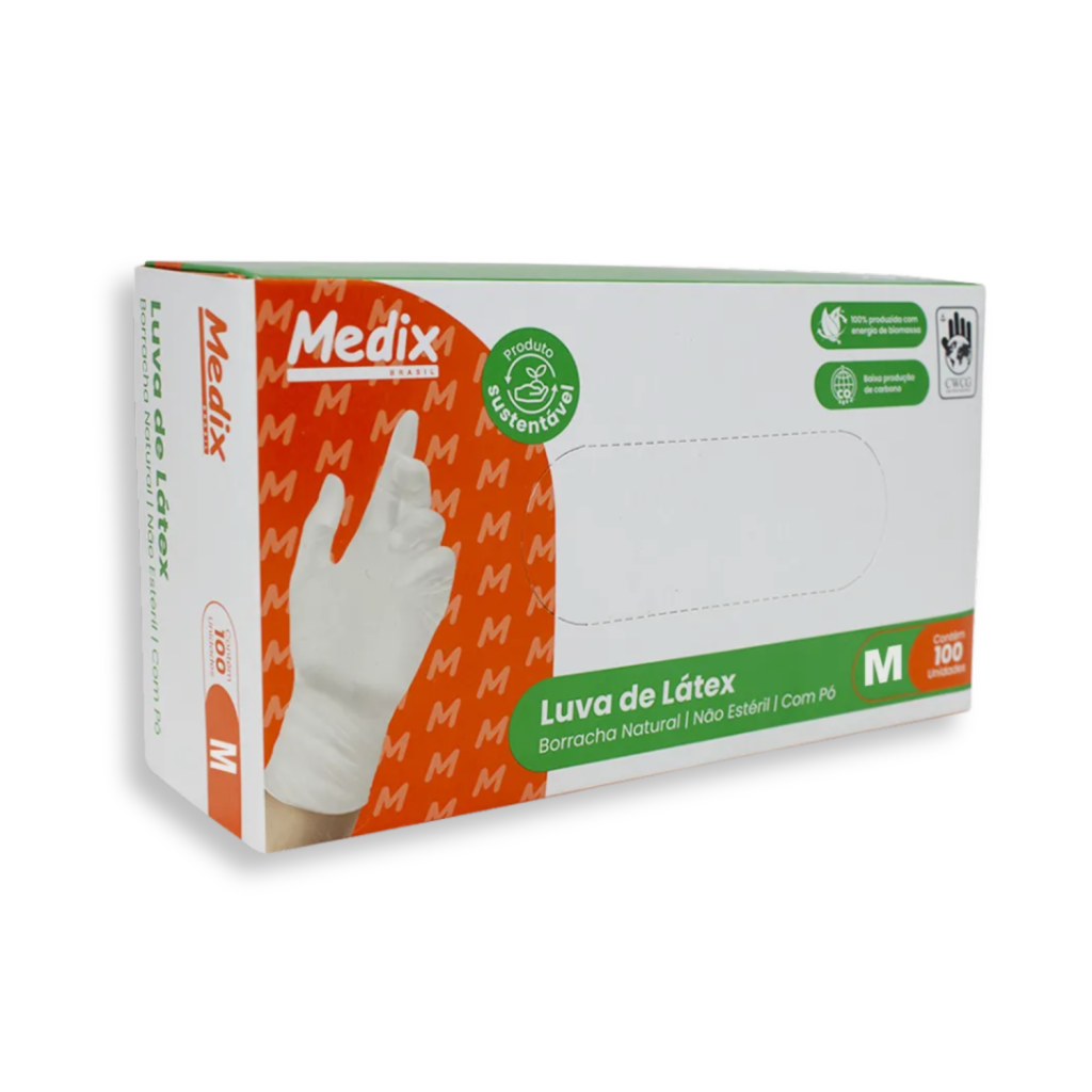 Luva de Látex Medix com Pó Profissional para Tattoo e SPA