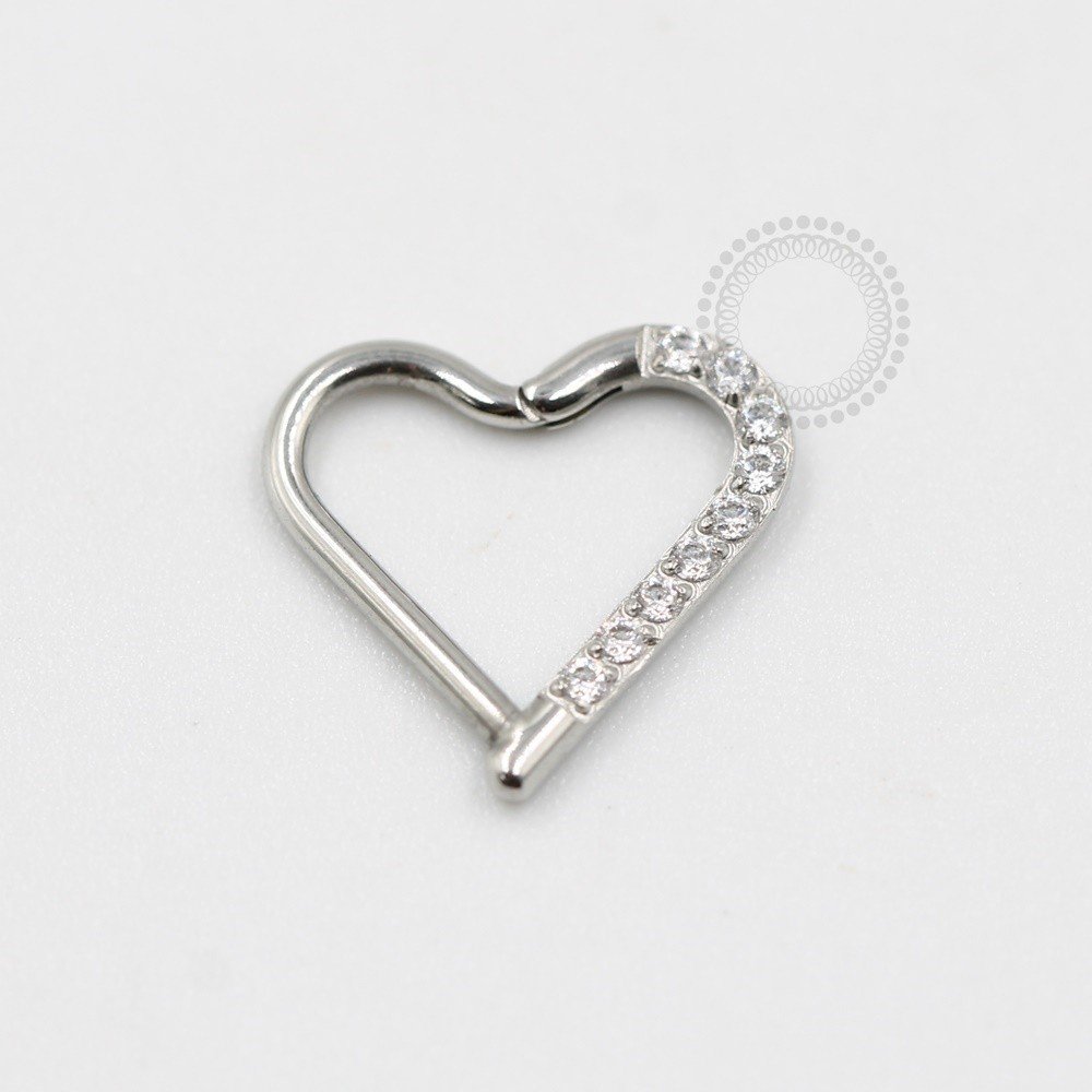 Argola coração daith Aço 316 L - PB21