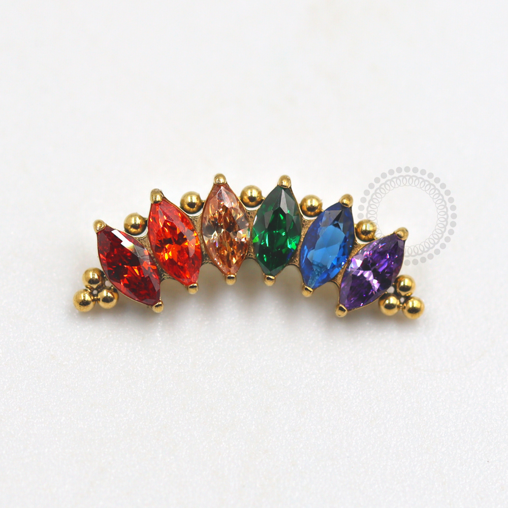 Topo titânio PVD Gold 1.2mm - TN667
