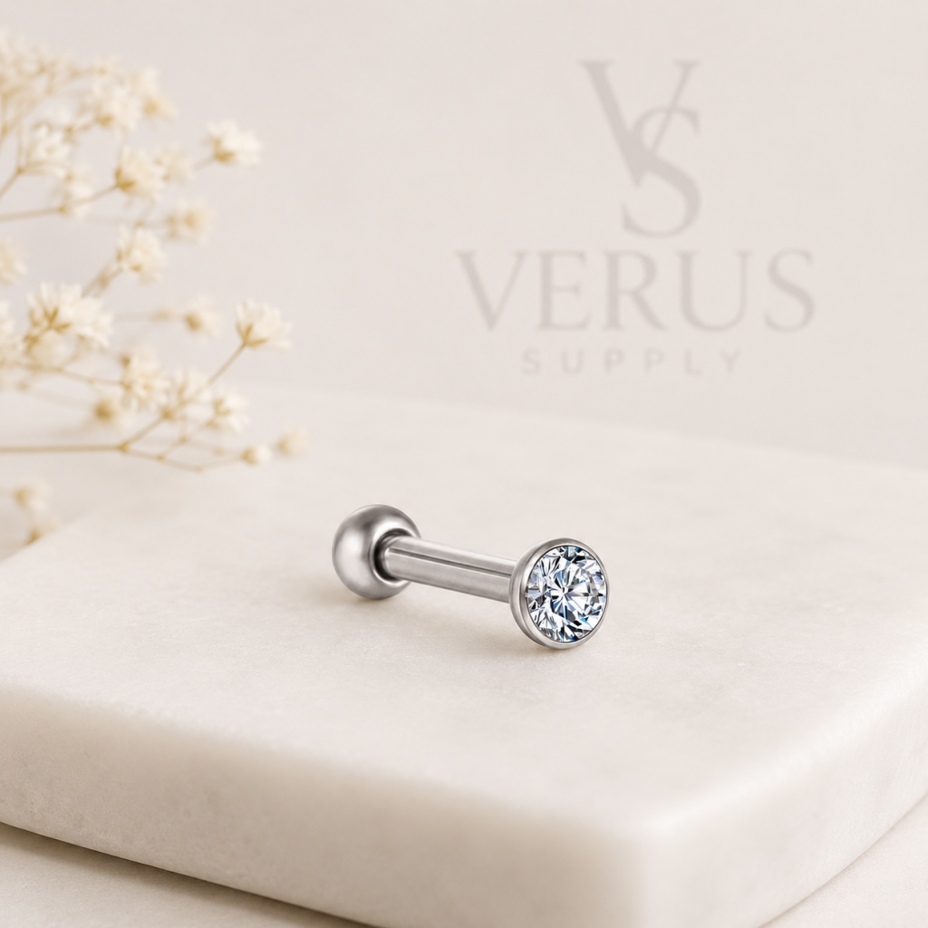 PB02-0  MINIBARBELL  ZIRCONIA AÇO 316 