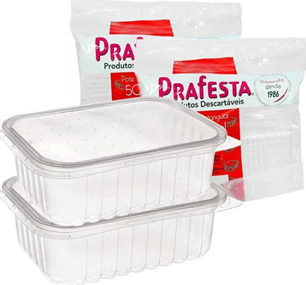 POTE RETANGULAR 500ML