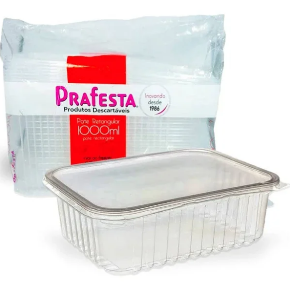 POTE RETANGULAR 1000ML 
