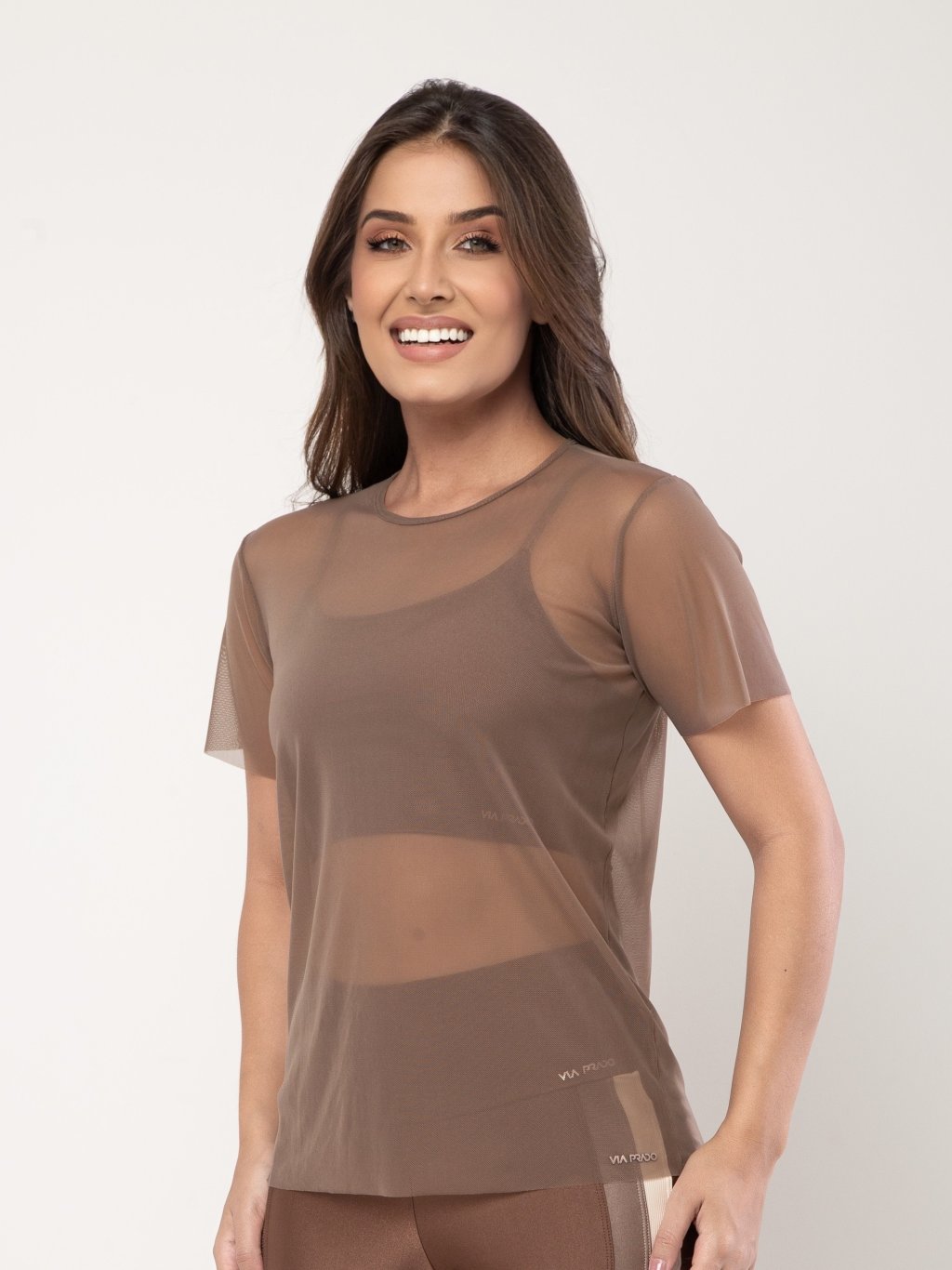 CAMISETA TULE CASTANHO 
