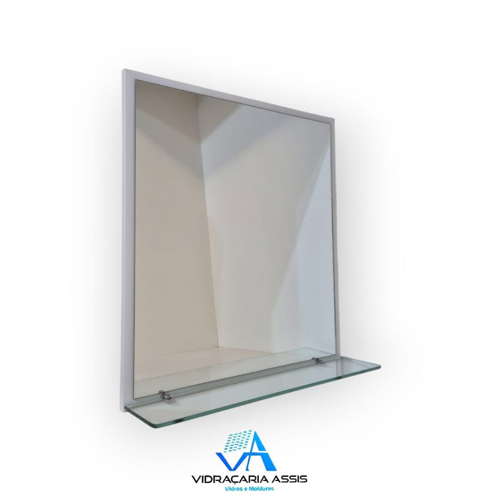 ESPELHO COM MOLDURA E PRATELEIRA