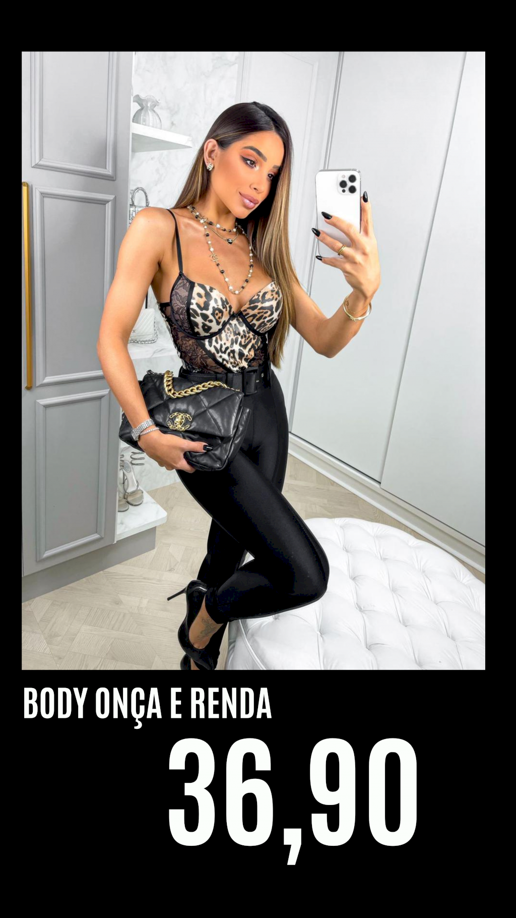 Body Renda com Onça