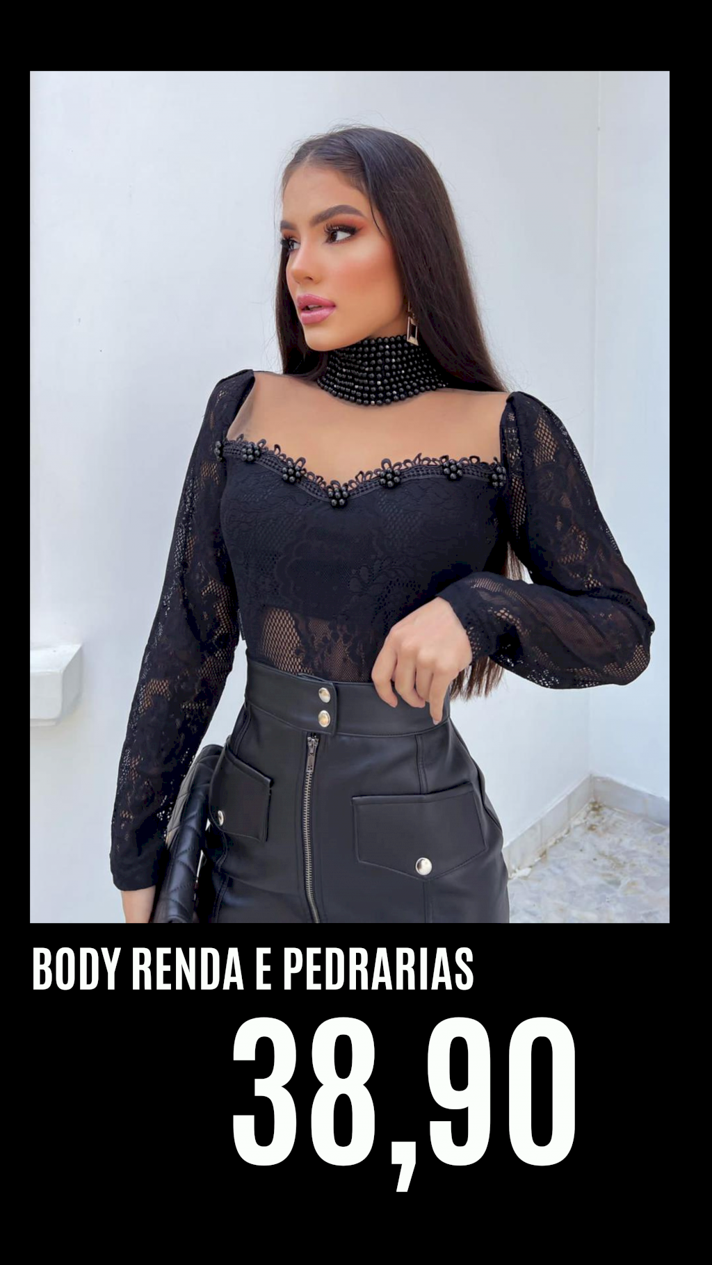 Body Renda com Pedrarias 