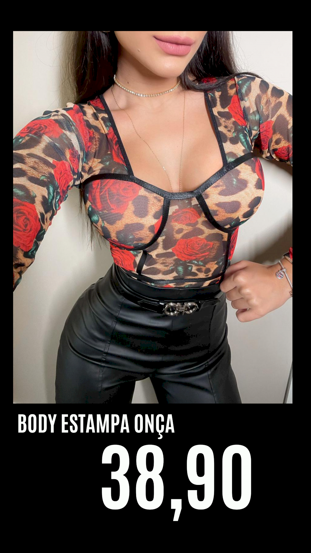 Body Estampa Onça 