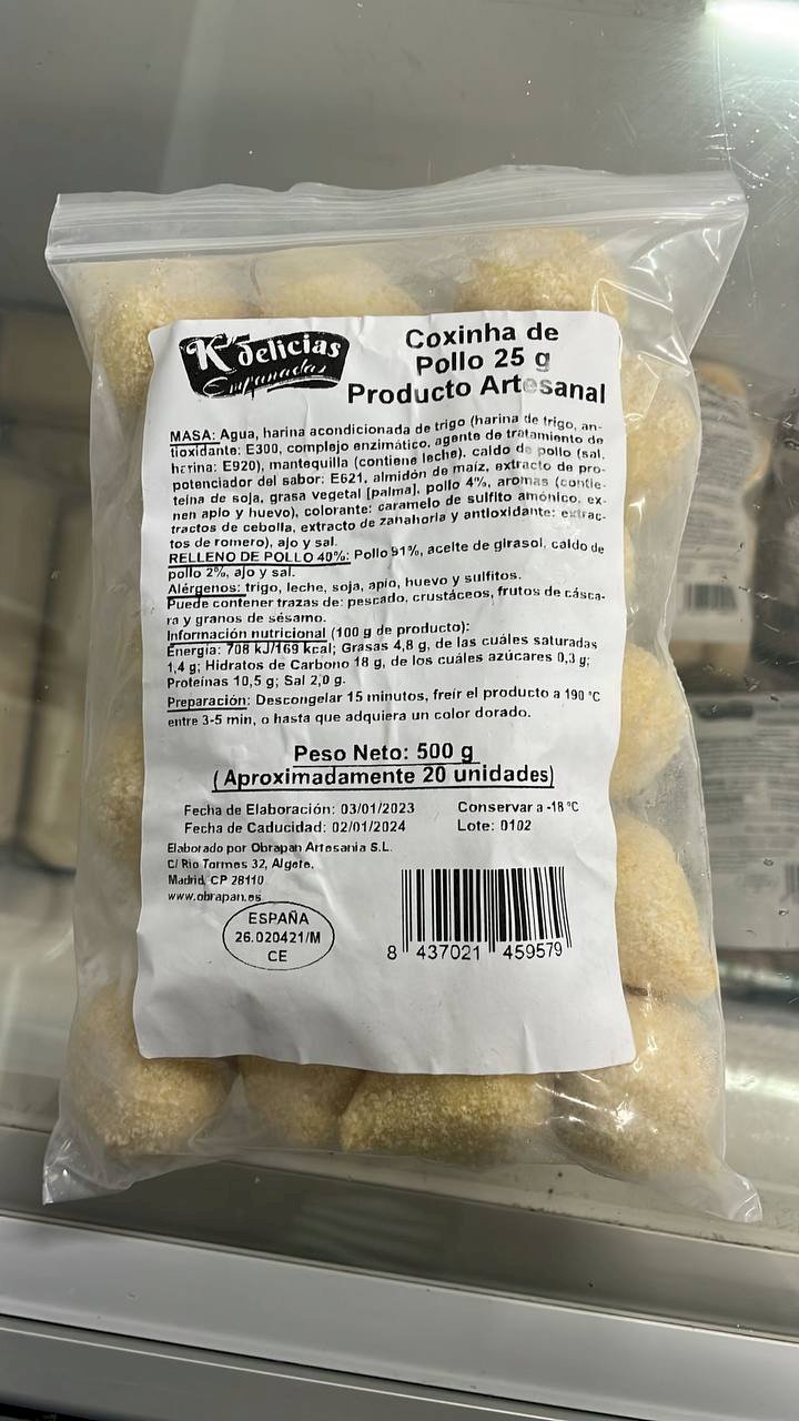 Coxinha de frango  congelada