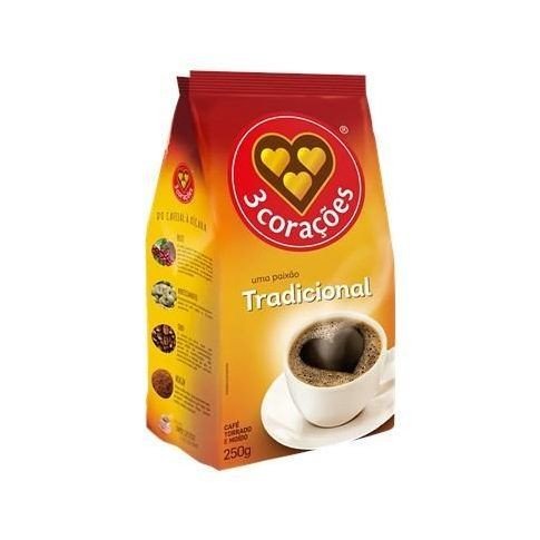 Café Torrado e Moído Tradicional 3 Corações 250g