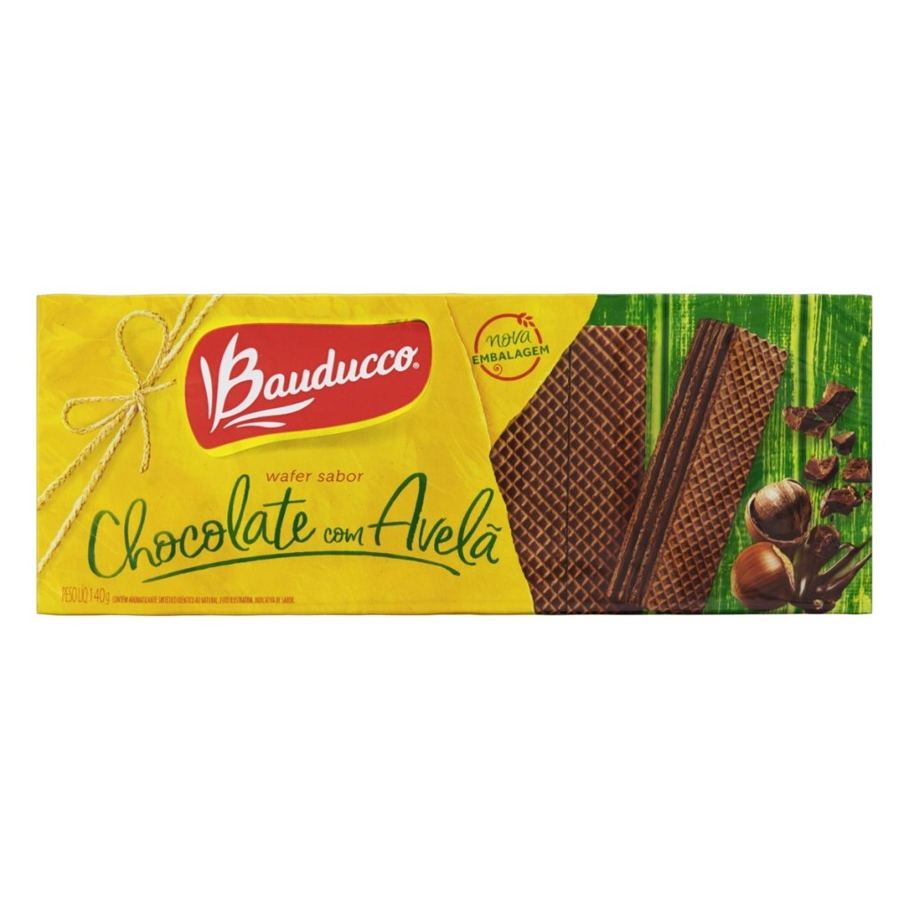 WAFER CHOCOLATE COM AVELA BAUDUCCO 140G 