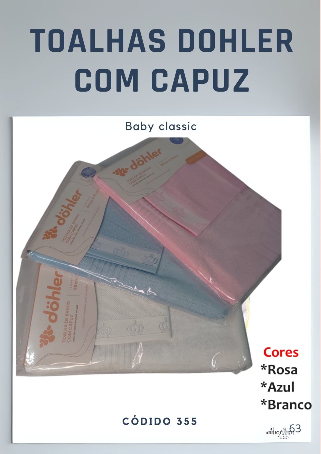 Toalha de banho com capuz Baby Classic 