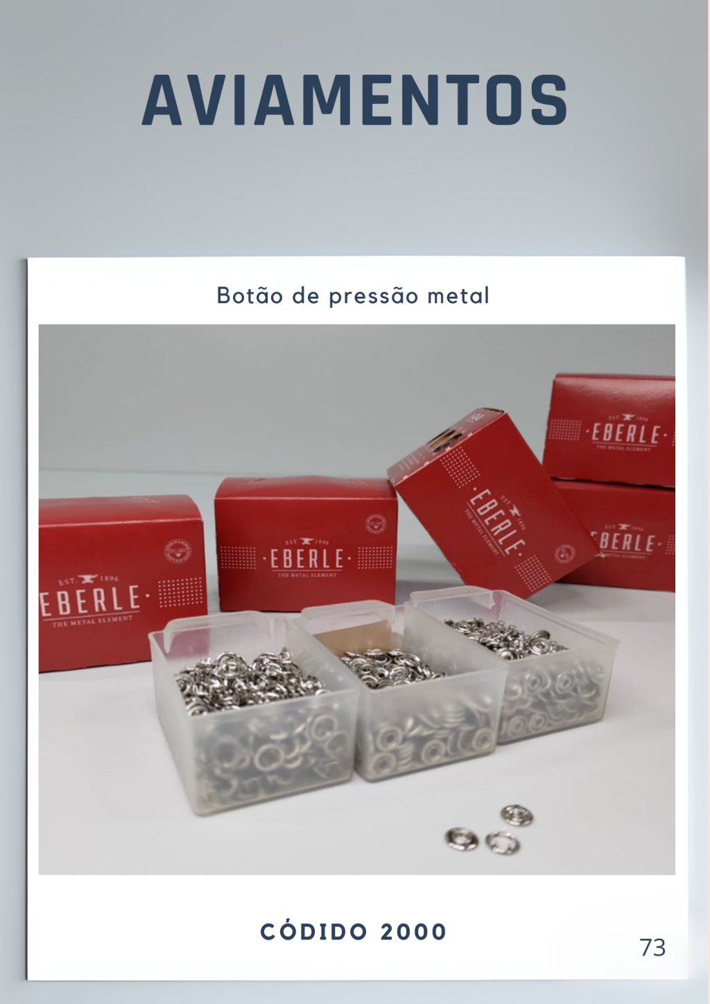 Botão de pressão Eberle metal cx c/ 200