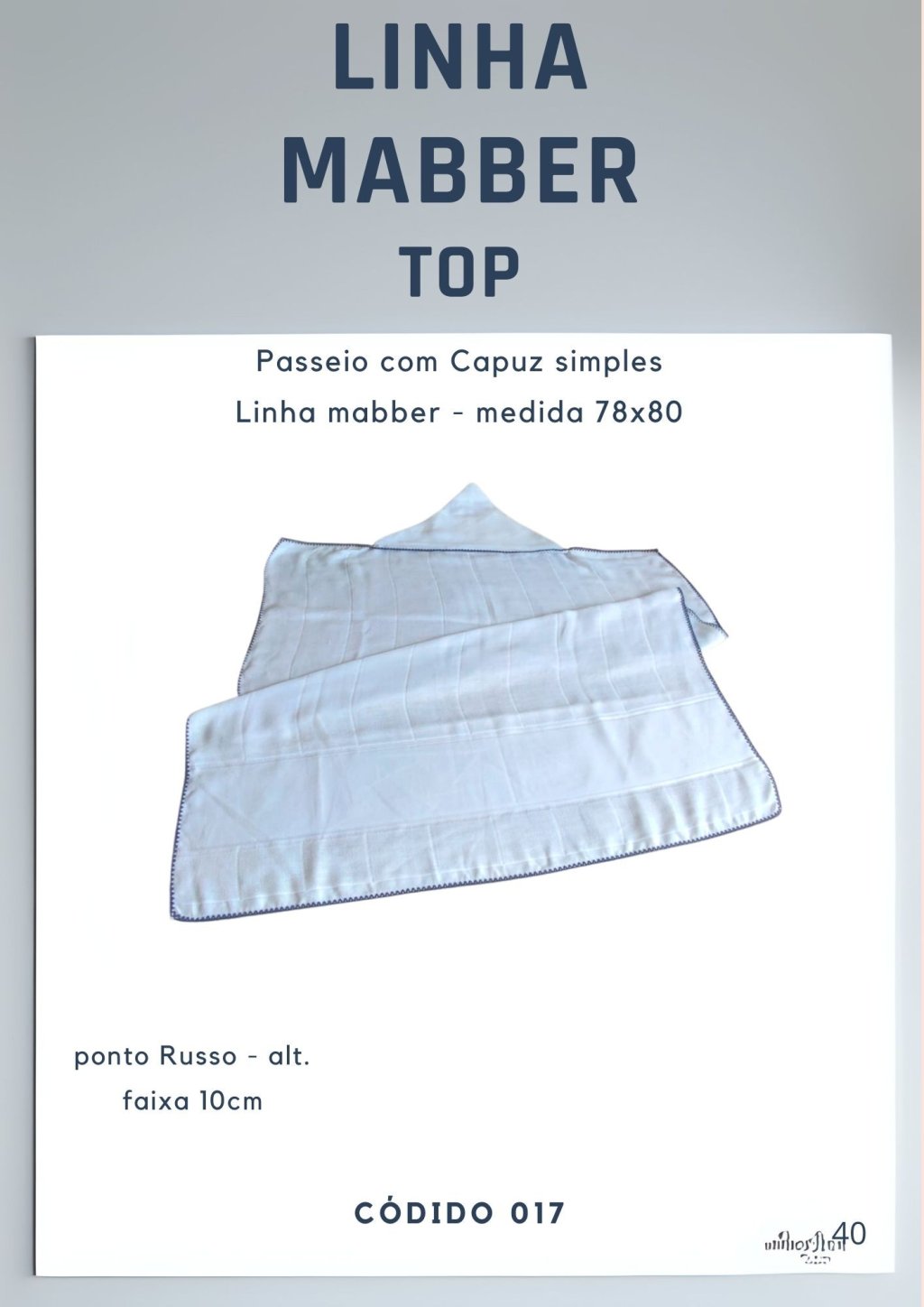Fralda com capuz Top (Linha Mabber)