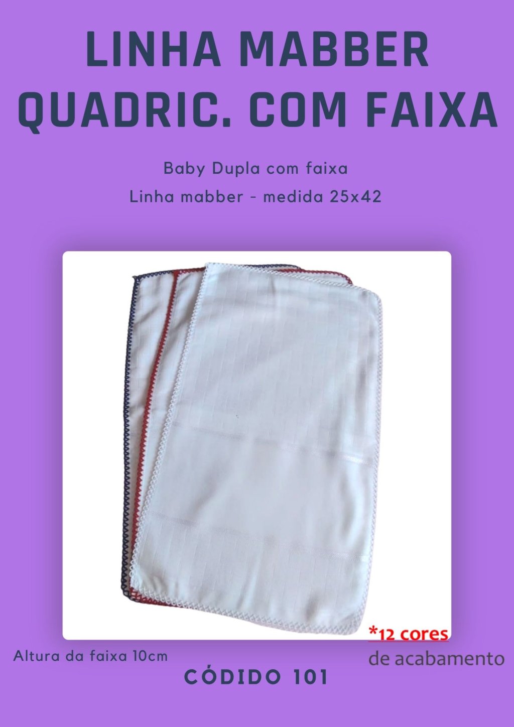 Fralda Baby Quadriculado c/ Faixa (linha Mabber) 