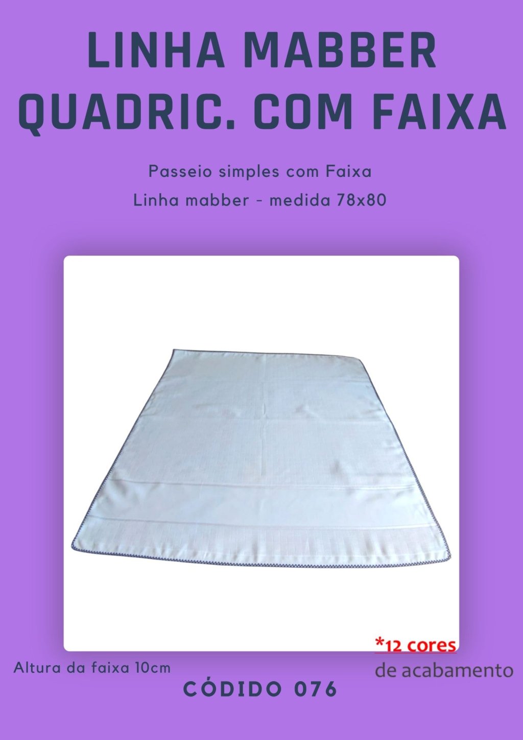 Fralda Passeio Quadriculado c/ Faixa (linha Mabber)