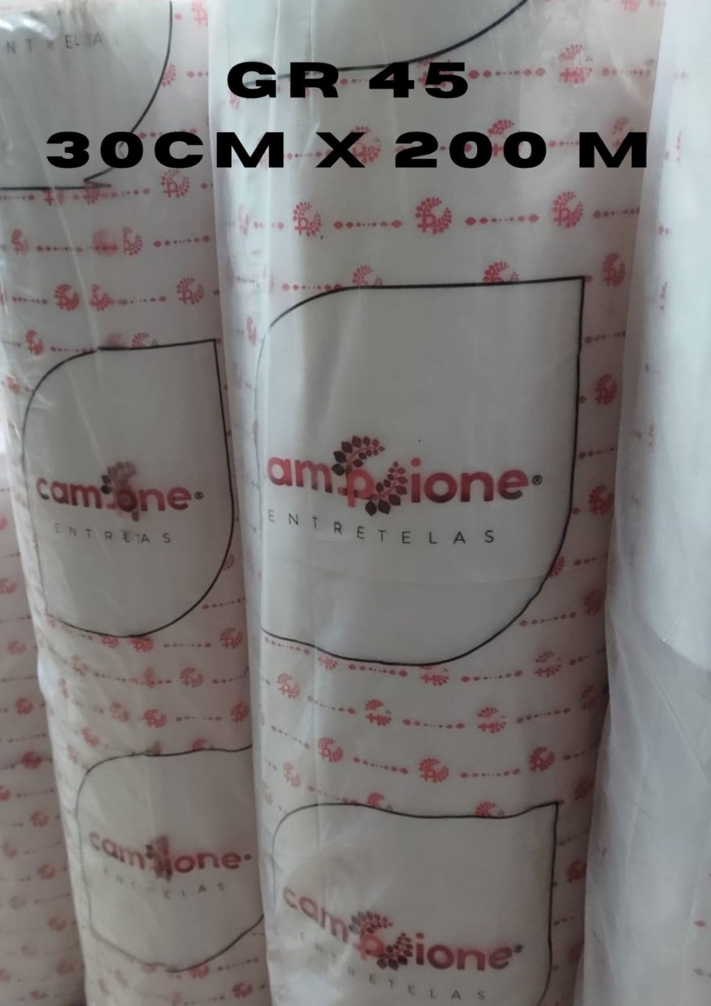 Entretela Campione gramatura 45 metragem:30cmx200 M