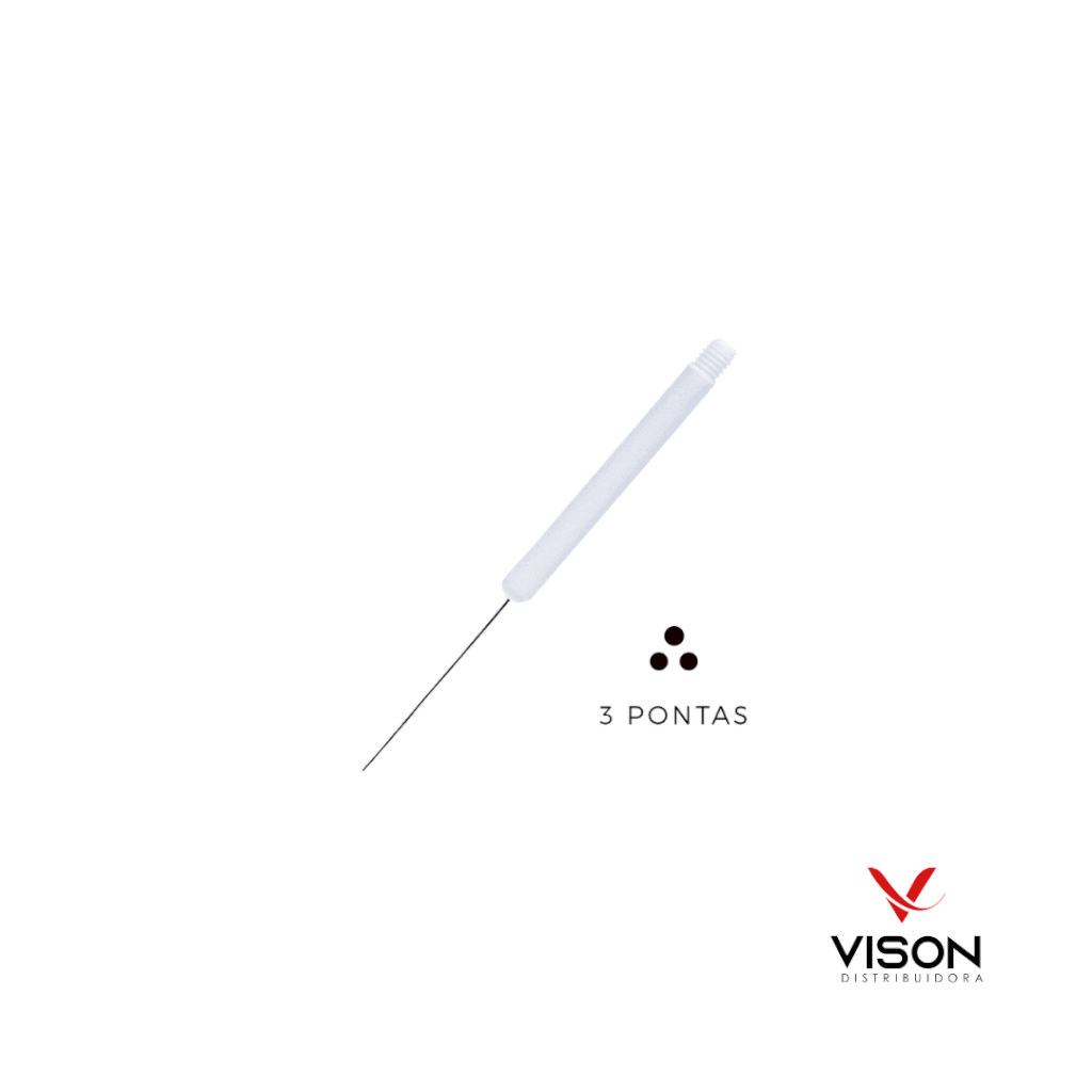 Agulha Dermomag 3 Pontas Cx. 10 unidades