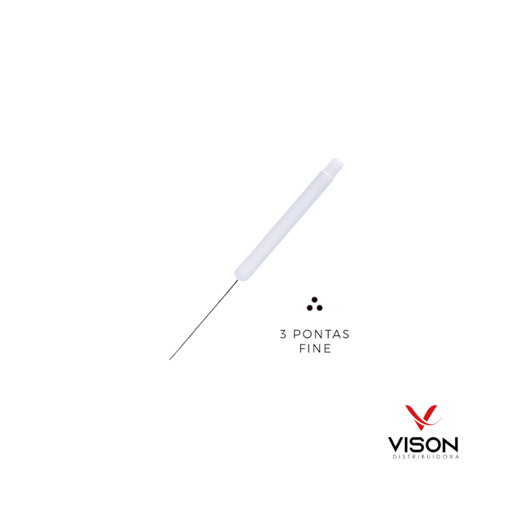Agulha Dermomag 3 Pontas Fine Cx. 10 unidades