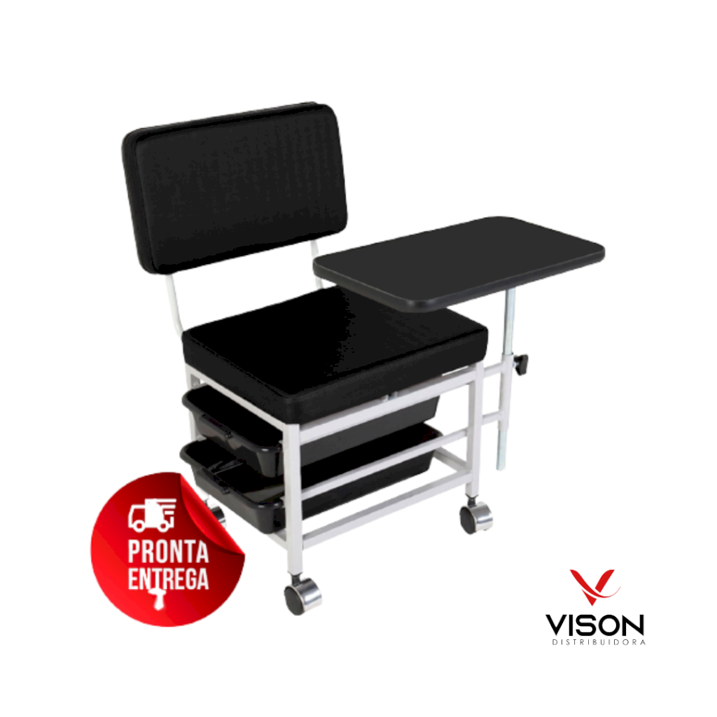 Cadeira Manicure Cesena Bandeja e Tampo