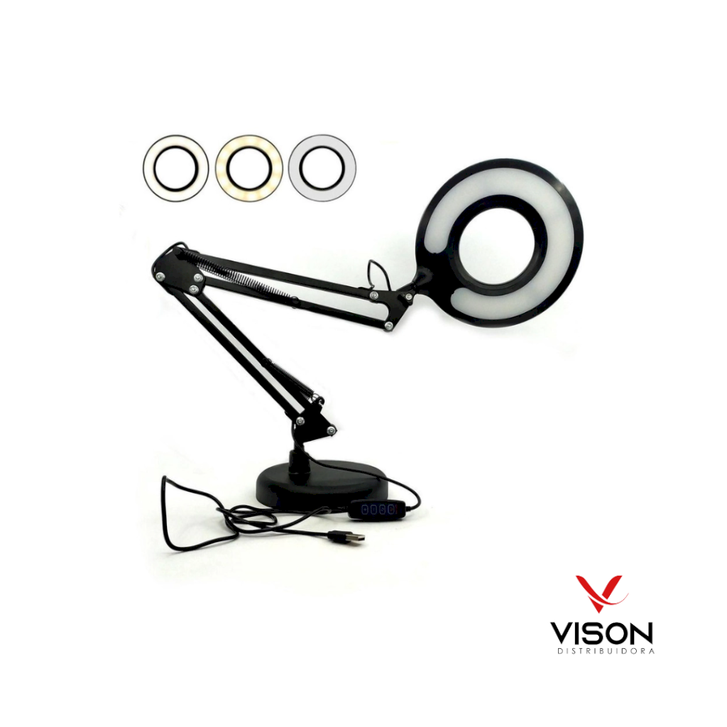 Luminária Ring Light Led de Mesa Articulada 