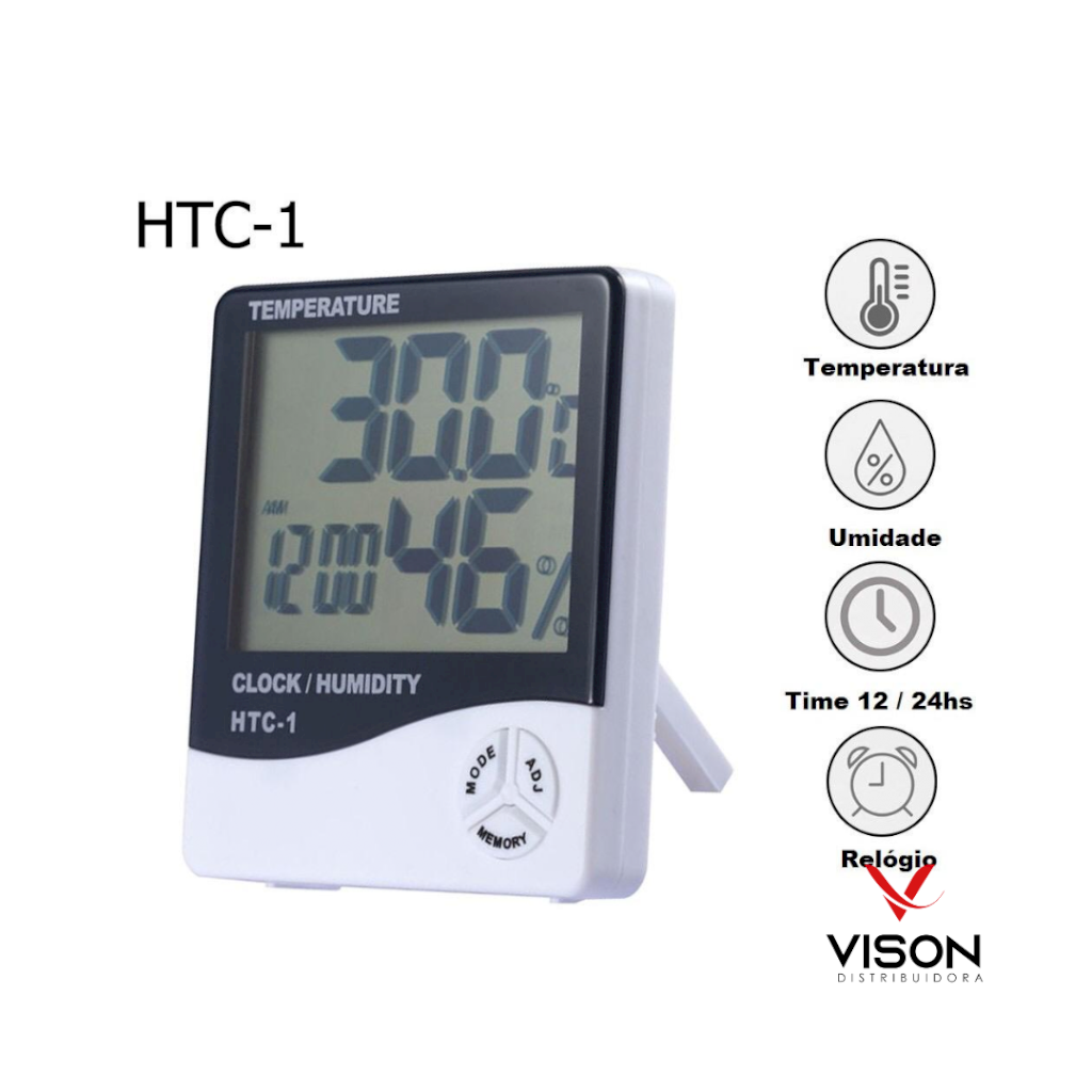 Termo Higrômetro Medidor de Temperatura e Umidade Digital