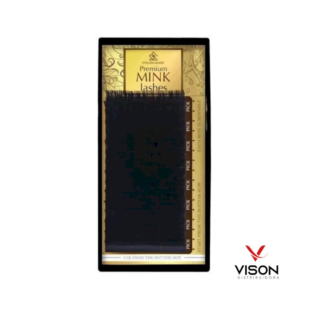 Cílios Mink Seda Fio a Fio 0.15 Curvatura D 10mm 16 Linhas