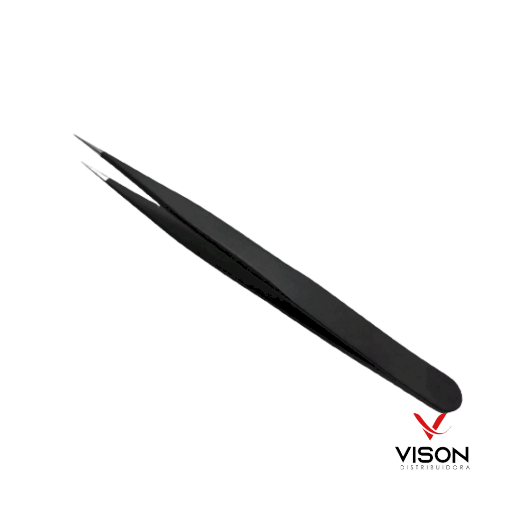 Pinça Cílios Ponta Agulha Preta New M&C