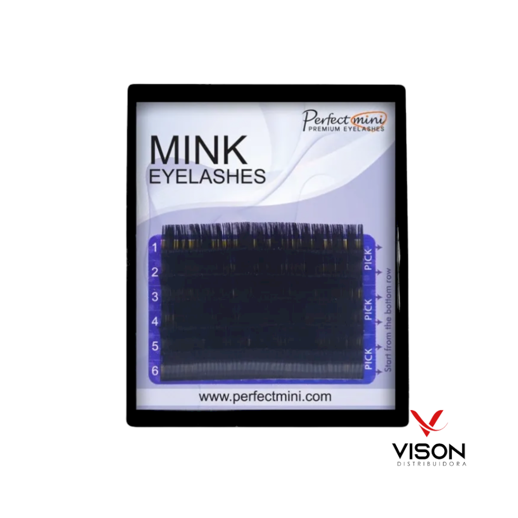 Cílios Mink Fio a Fio 10mm Curvatura C 0.04 6 Linhas