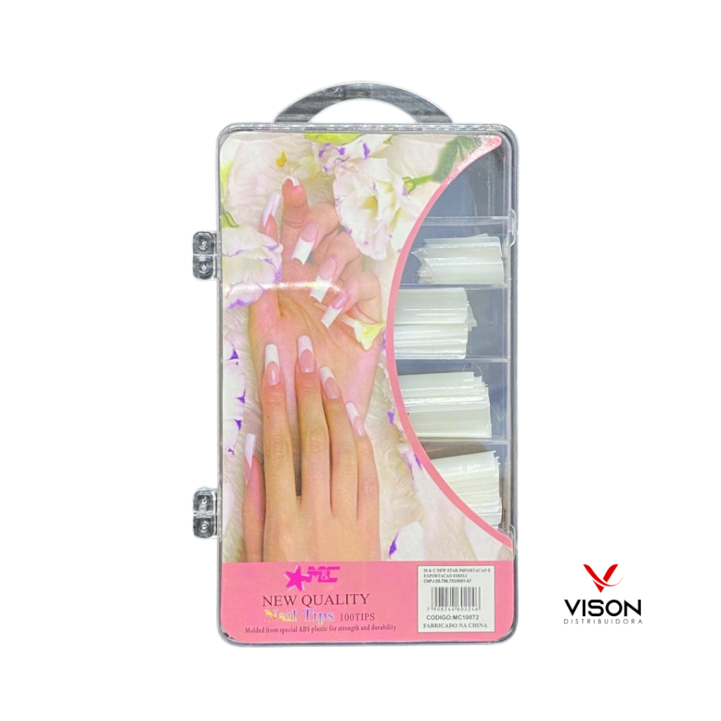 Tips de Unha Curvatura C Leitosa New Quality Cx. 100 Unidades