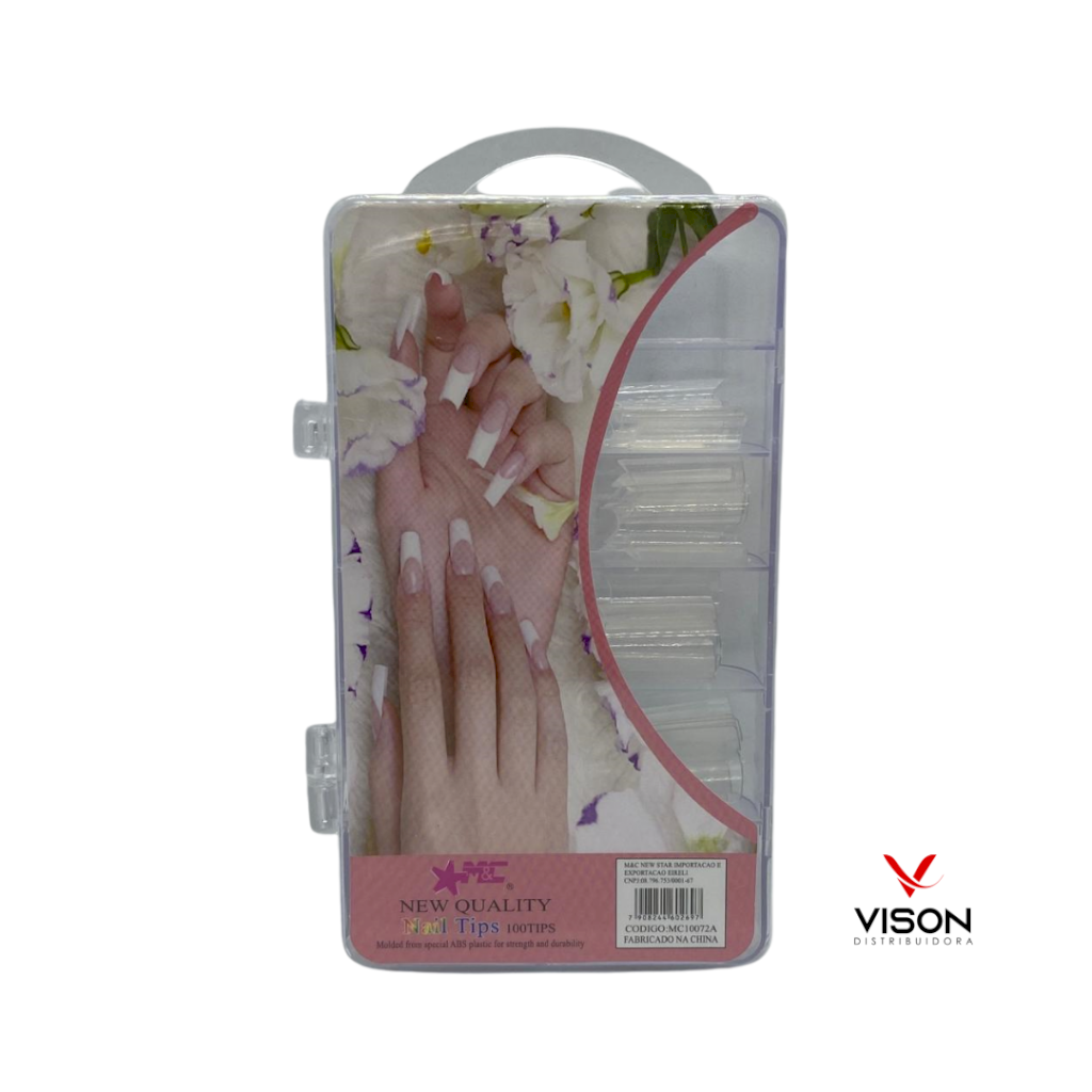 Tips de Unha Sorriso Transparente New Quality Cx. 100 Unidades