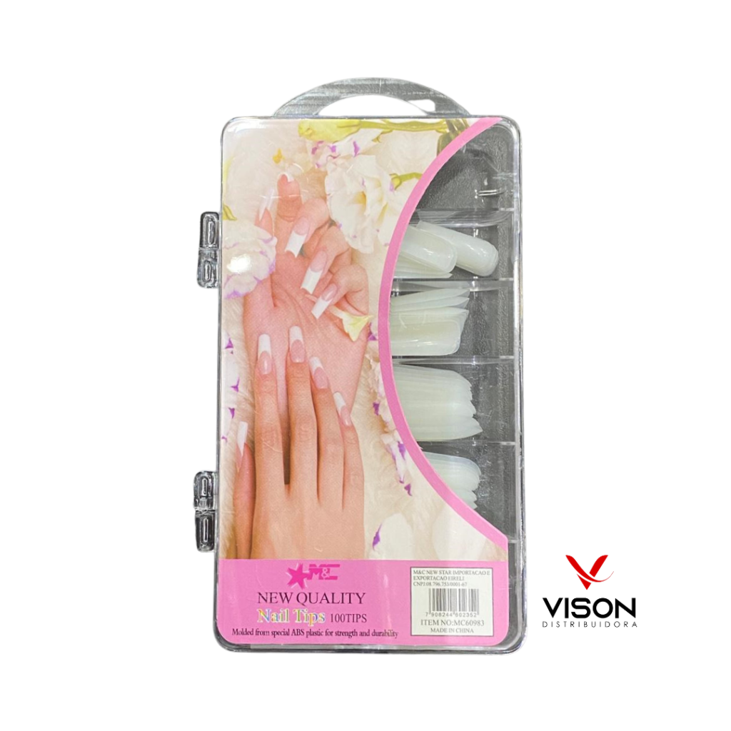 Unha Postiça Curvatura C Leitosa New Quality Cx. 100 Unidades