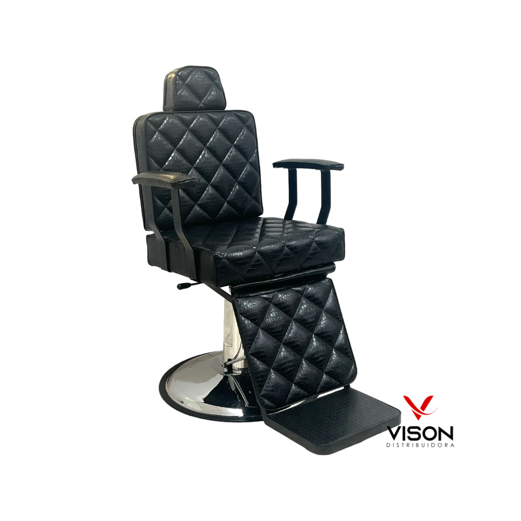 Poltrona Barbeiro Reclinável Black Base Redonda VB3