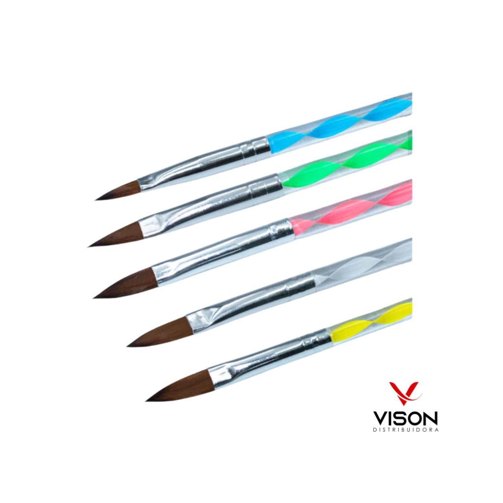 Pincéis Kit para Aplicação Unha de Porcelana Pct. 5 Unidades