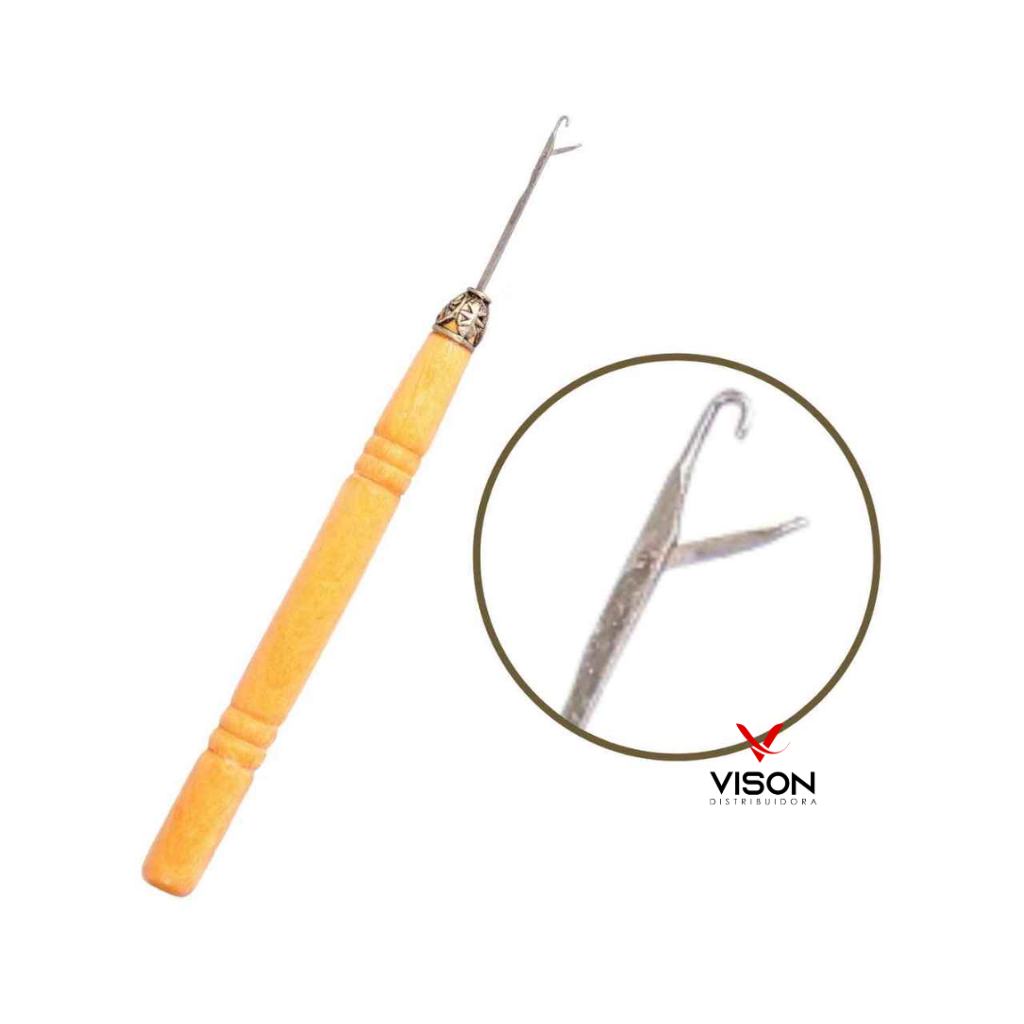 Agulha para Microlink Gancho Cabo de Madeira