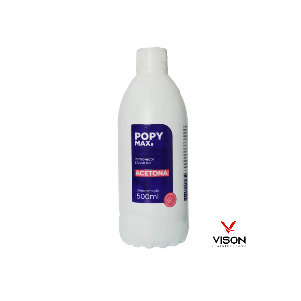 Removedor de Esmalte com Acetona Popy Max 500ml