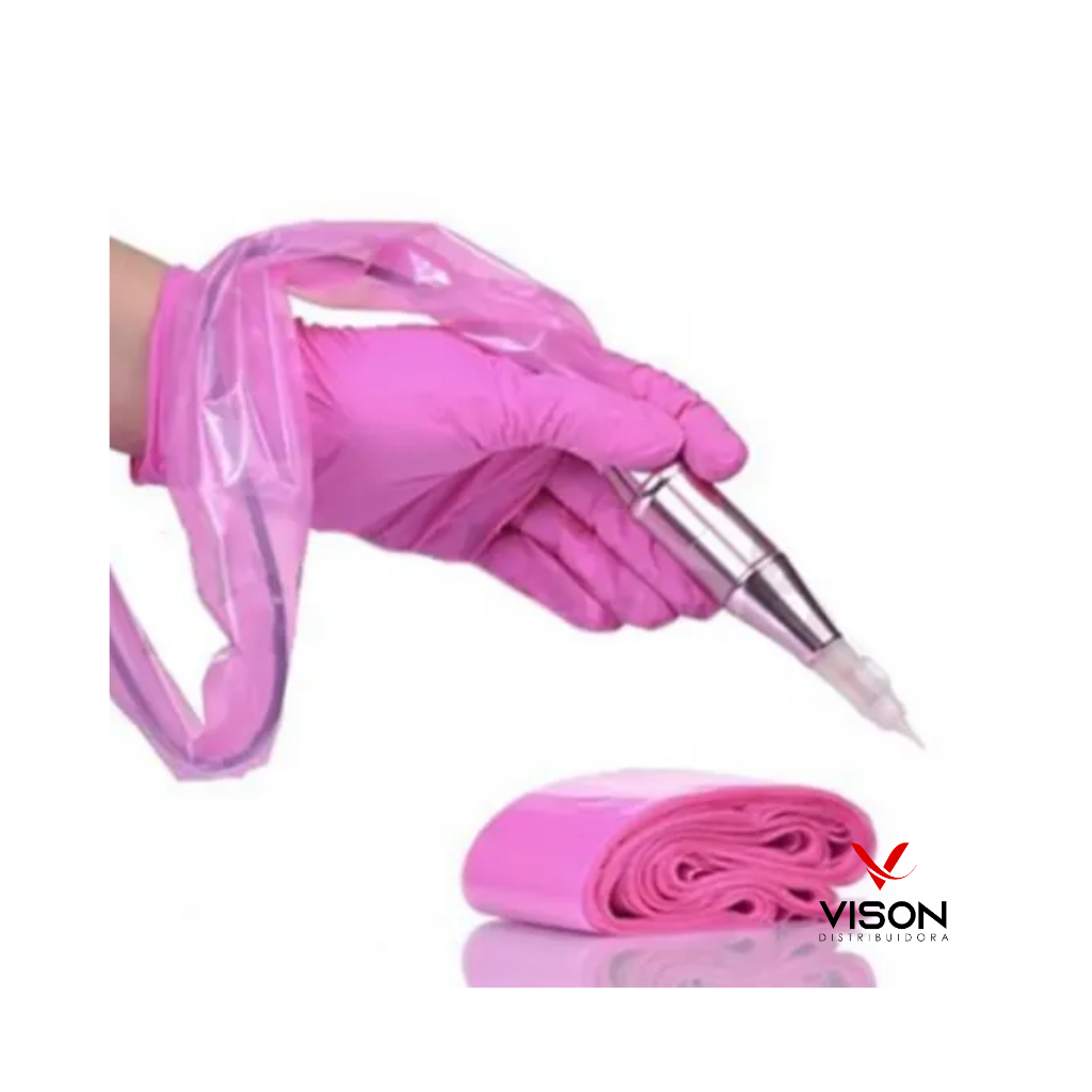 Protetor Clipcord para Cabo e Dermógrafo Rosa Claro 100 unidades