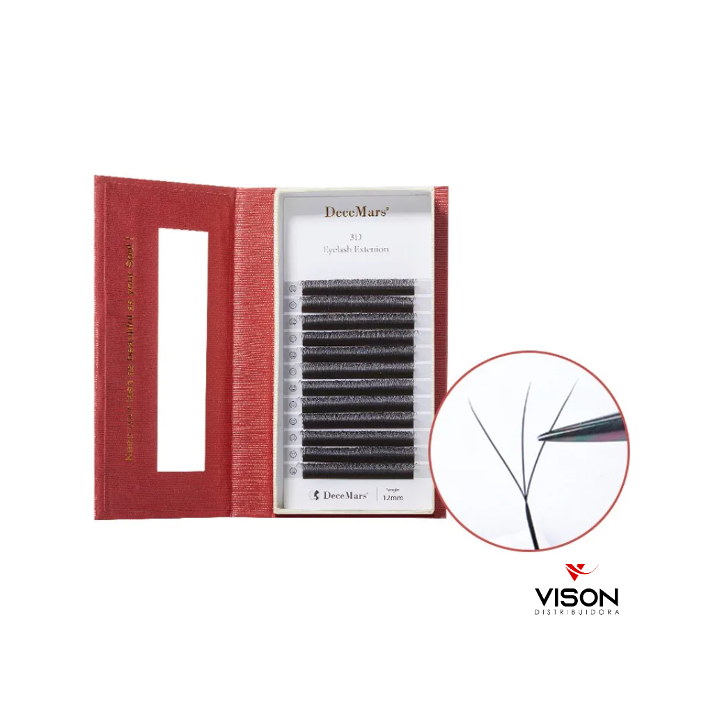 Cílios Decemars 3D W 0.07D MIX (8-15mm) Caixa Vermelha