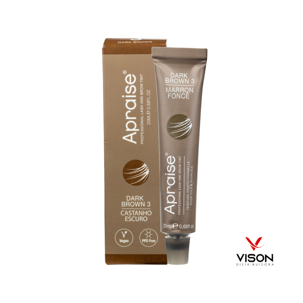 Tintura para Sobrancelhas e Cílios Castanho Escuro Apraise 20gr