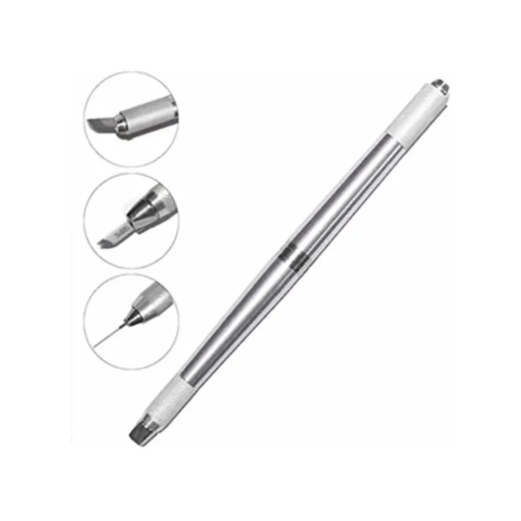 Caneta Tebori Alumínio Ponta Dupla Microblading 3 em 1