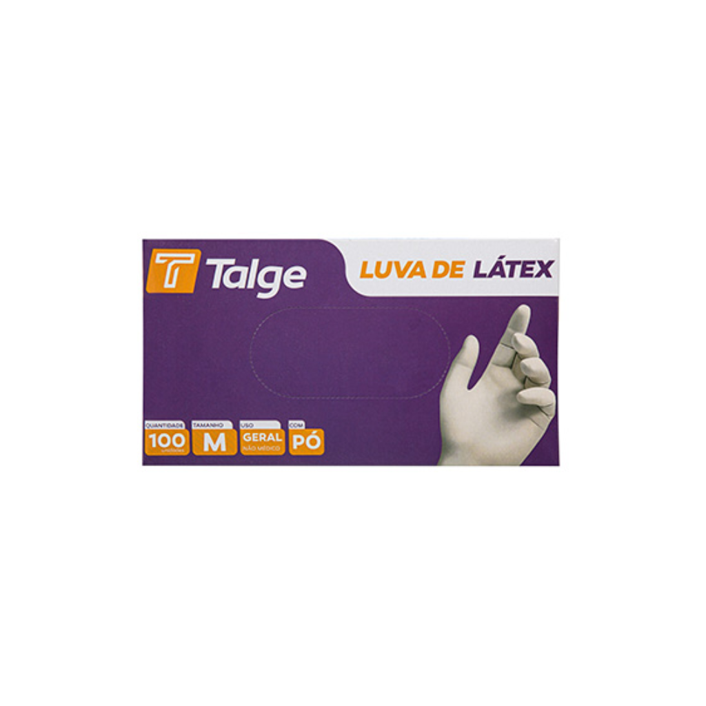 Luva Latéx Tamanho M Talcada Talge Cx. 100 Unidades