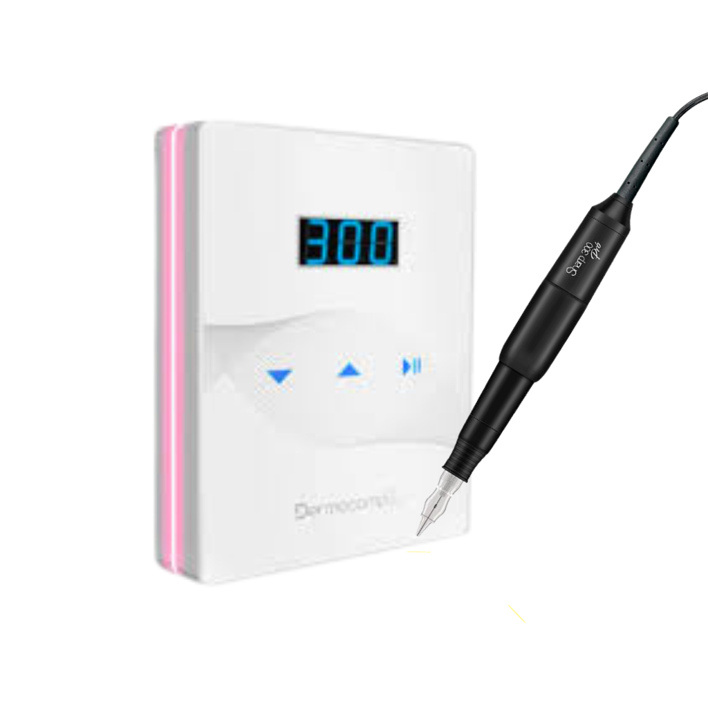 Dermografo Dermocamp Slim White + Sharp 300 Pro Black