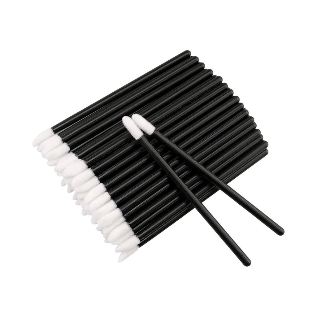 Pincel Aplicador Descartável Batom Gloss Preto Pct. 50 Unidades