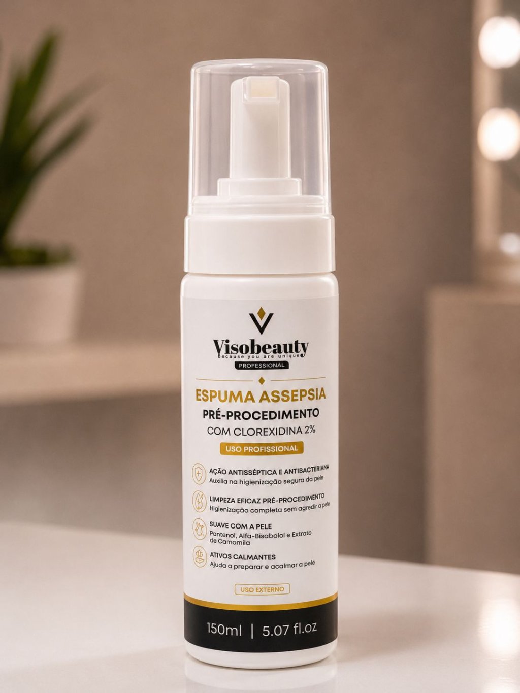 Espuma Assepsia Pré Procedimento Visobeauty 150ml