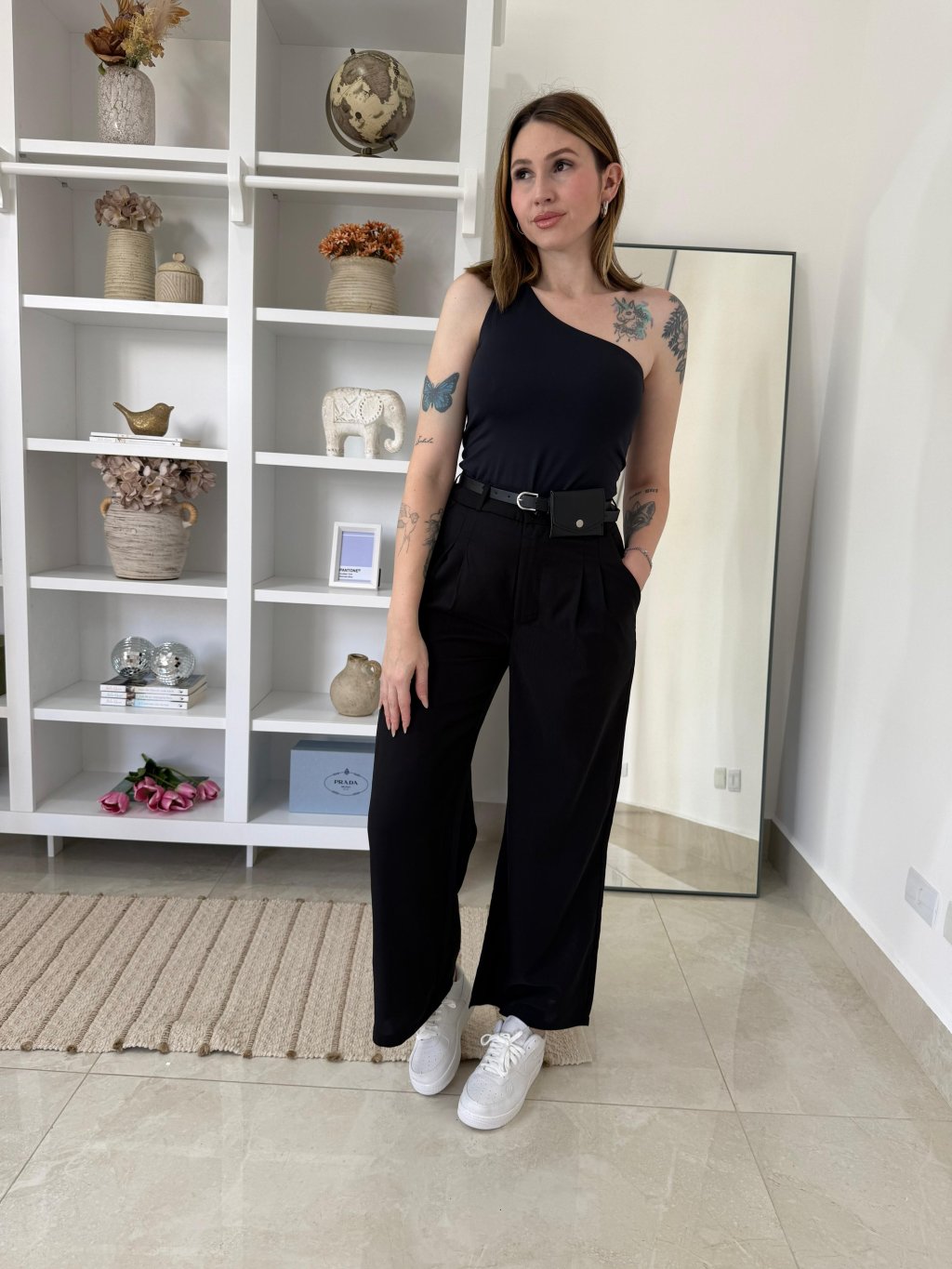 Calça C/ Cinto Bolsa