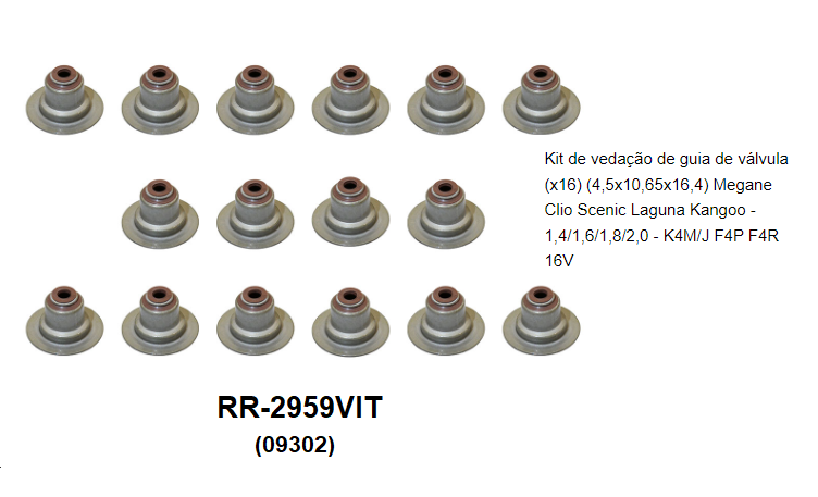 RET HASTE DE VÁLV RENAULT SCENIC MEGANE DUSTER Motor 1.6 16V K4M